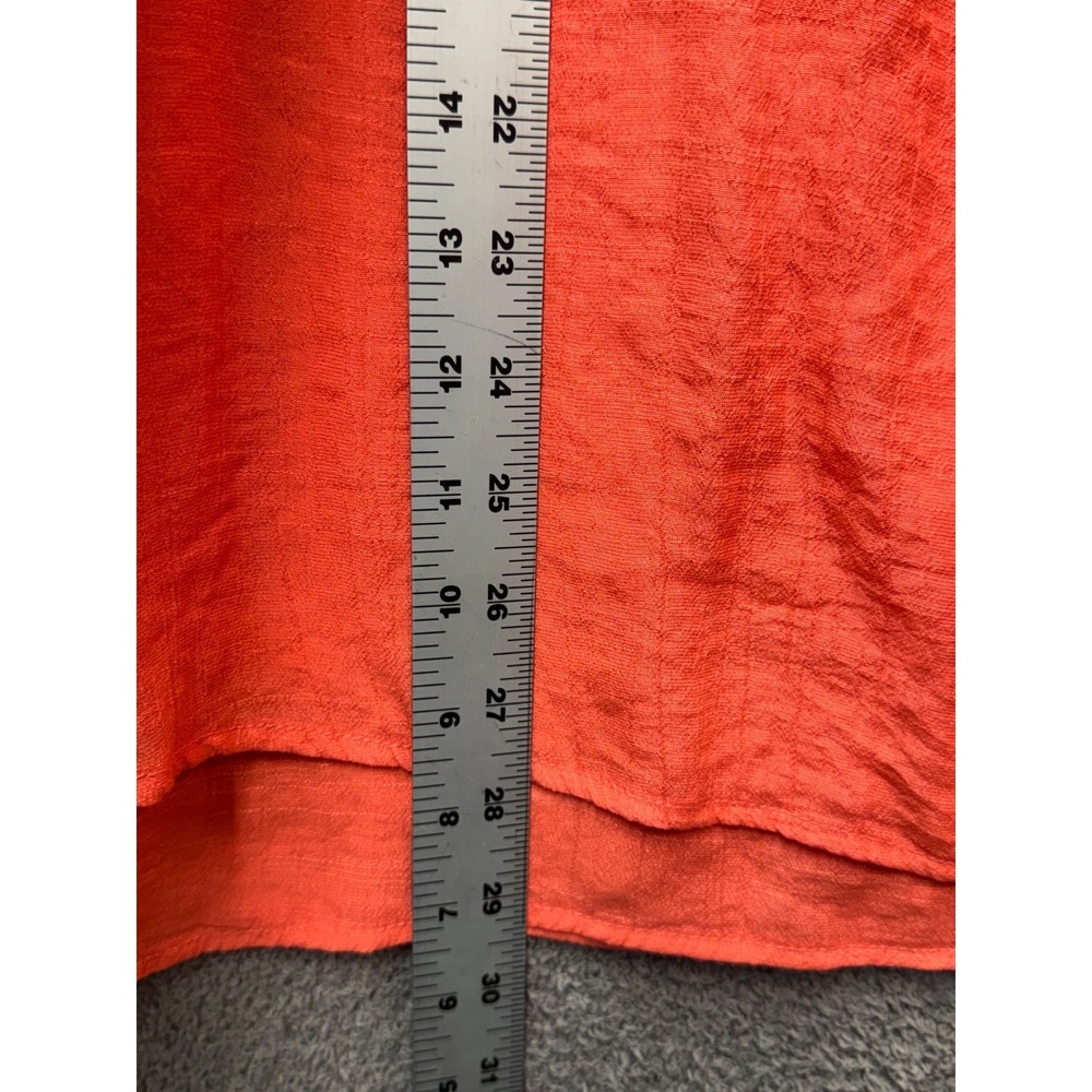 Studio Woman 1X Boho Lace Crochet Top Coral Peasant Blouse Flowy - Picture 5 of 12